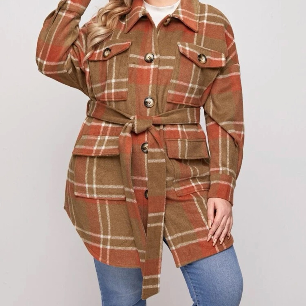Plaid Trench Coat